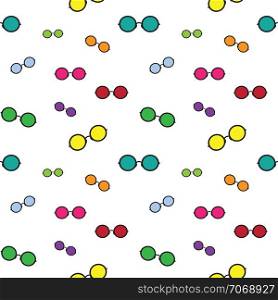 Vector seamless pattern with glasses on white background. wallpaper