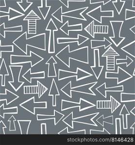 Vector seamless pattern with hand-drawn arrows. . Arrows. Vector  pattern. 