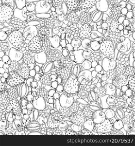Vector seamless pattern with hand-drawn berries.