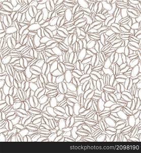 Vector seamless pattern with hand drawn coffee beans.. Coffee beans. Vector pattern