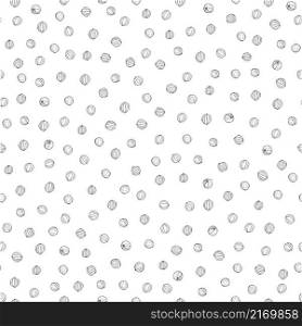Vector seamless pattern with hand-drawn coriander seeds. . Coriander seeds. Vector pattern.