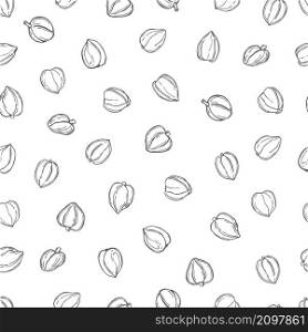 Vector seamless pattern with hand drawn edible buds of capers. Sketch illustration.. Buds of capers. Vector seamless pattern.