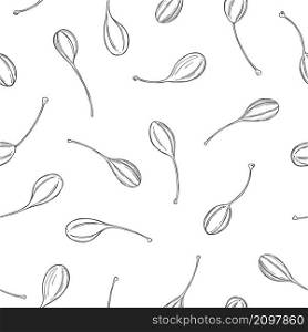 Vector seamless pattern with hand drawn edible fruits of capers. Sketch illustration.. Fruits of capers. Vector seamless pattern.