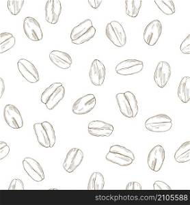 Vector seamless pattern with hand drawn oat-flakes