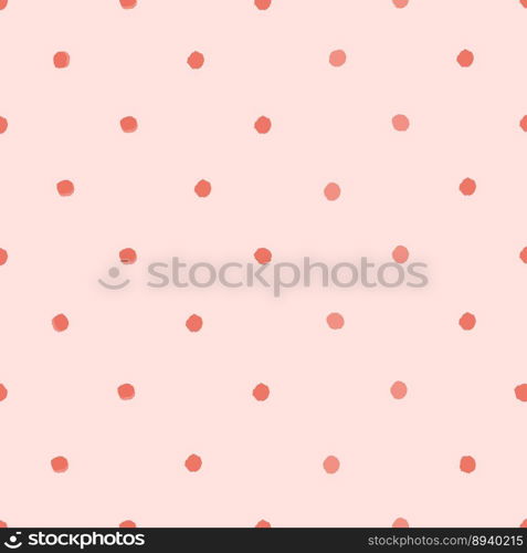 Vector seamless pattern with hand drawn pink watercolor polka dots. Isolated on white. Clipping paths included.. Vector seamless pattern with hand drawn pink watercolor polka dots. Isolated on white. Clipping paths included