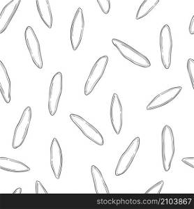 Vector seamless pattern with hand drawn rice . . Hand drawn rice. Vector pattern