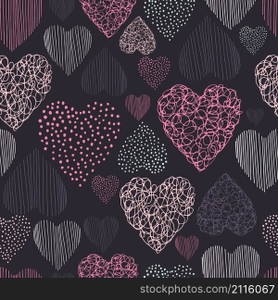  Vector seamless  pattern  with hearts
