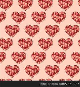Vector seamless Pattern with hearts, fully editable eps 10 file with clipping mask and seamless pattern in swatch menu