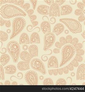 vector seamless pattern with highly detailed paisley elements, indian oriental style, fully editable eps 8 file with clipping masks and pattern in swatch menu