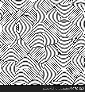 Vector seamless pattern with interweaving of lines.
