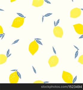 Vector seamless pattern with lemons. Trendy hand drawn textures. Modern abstract design for paper, cover, fabric, interior decor and other users.. Vector seamless pattern with lemons. Trendy hand drawn textures.