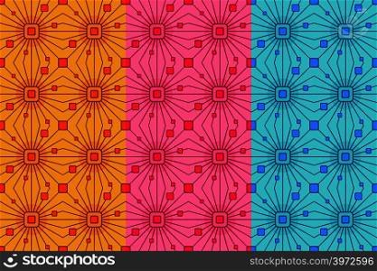 Vector seamless pattern with light squares and lines. Retro abstract geometric ornament for textile, prints, wallpaper, wrapping paper, web etc. EPS