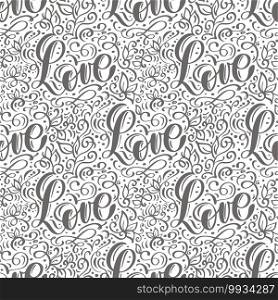 Vector seamless pattern with Love lettering calligraphy for valentines day, wedding.. Vector seamless pattern with Love lettering calligraphy for valentines day, wedding