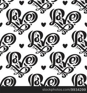 Vector seamless pattern with Love lettering calligraphy for valentines day, wedding.. Vector seamless pattern with Love lettering calligraphy for valentines day, wedding