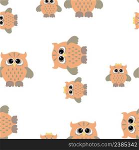 Vector seamless pattern with nice colorful owl. Seamless owl pattern