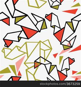 vector seamless pattern with origami