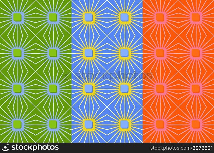 Vector seamless pattern with pale squares and lines. Retro abstract geometric ornament for textile, prints, wallpaper, wrapping paper, web etc. EPS