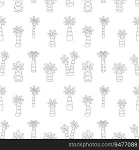 Vector seamless pattern with palm