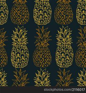 Vector seamless pattern with pineapple.. Vector pattern with pineapple.