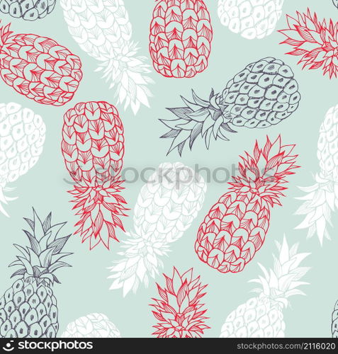  Vector seamless  pattern with  pineapple..  Vector pattern with  pineapple.