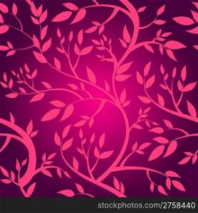 Vector seamless pattern with pink branches