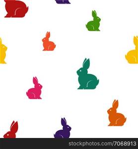 Vector seamless pattern with rabbit on white background. wallpaper