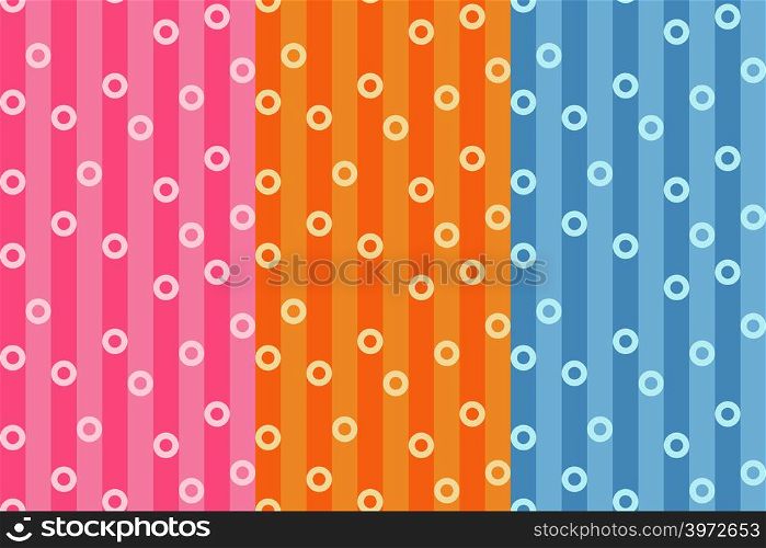 Vector seamless pattern with rings in lines. Retro abstract geometric ornament for textile, prints, wallpaper, wrapping paper, web etc. EPS
