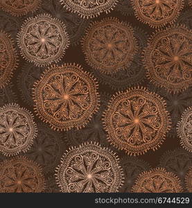 vector seamless pattern with sabstract flowers