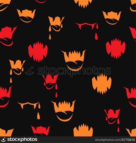 Vector seamless pattern with sharp teeth. Halloween background.. Vector seamless pattern with sharp teeth. Halloween background