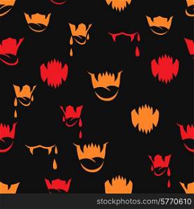 Vector seamless pattern with sharp teeth. Halloween background.. Vector seamless pattern with sharp teeth. Halloween background