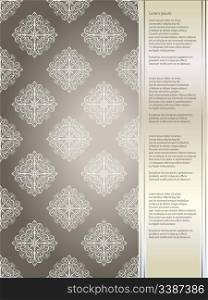 vector seamless pattern with snoflakes on the left and place for your text at the right