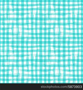 Vector seamless pattern with square hand drawn texture. Aquamarine checkered tablecloth. Vector seamless pattern with square hand drawn texture. Aquamarine checkered tablecloth.