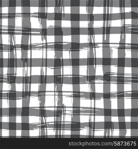Vector seamless pattern with square hand drawn texture. Black checkered tablecloth. Vector seamless pattern with square hand drawn texture. Black checkered tablecloth.