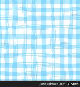 Vector seamless pattern with square hand drawn texture. Blue checkered tablecloth. Vector seamless pattern with square hand drawn texture. Blue checkered tablecloth.