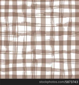 Vector seamless pattern with square hand drawn texture. Brown checkered tablecloth. Vector seamless pattern with square hand drawn texture. Brown checkered tablecloth.