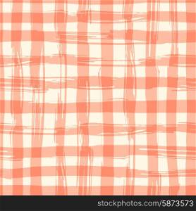 Vector seamless pattern with square hand drawn texture. Red checkered tablecloth. Vector seamless pattern with square hand drawn texture. Red checkered tablecloth.