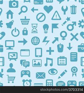 vector seamless pattern with technology icons