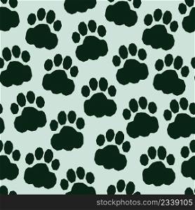 Vector seamless pattern with traces of dog paws
