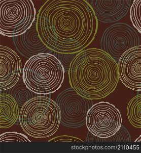 Vector seamless pattern with tree rings