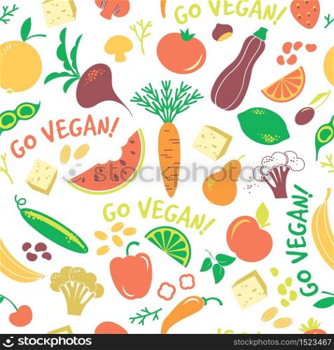 Vector seamless pattern with vegetables. Elements for design. Vector seamless pattern with vegetables.