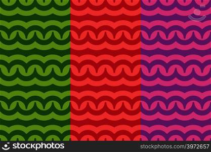Vector seamless pattern with waves. Retro abstract dark ornament for textile, prints, wallpaper, wrapping paper, web etc. EPS