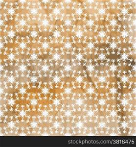 Vector Seamless Pattern with white snowflakes on watercolor background