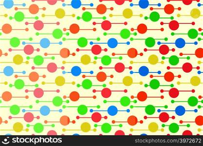 Vector seamless patterns with colorful circles and lines on light background for textile, prints, wallpaper, wrapping paper, web etc.