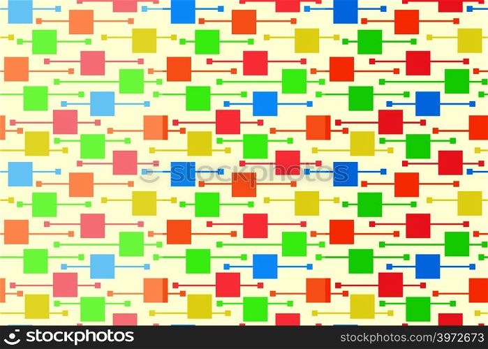 Vector seamless patterns with colorful squares and lines on light background for textile, prints, wallpaper, wrapping paper, web etc.