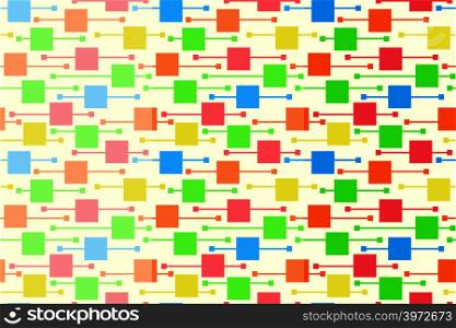 Vector seamless patterns with colorful squares and lines on light background for textile, prints, wallpaper, wrapping paper, web etc.