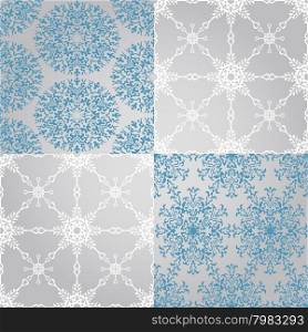 Vector Seamless Patterns with Snowflakes, fully editable eps 10 file with seamless patterns in swatch menu