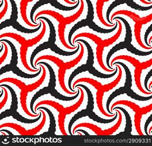 Vector Seamless Psychedelic Monochrome Wallpaper