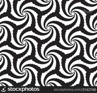 Vector Seamless Psychedelic Monochrome Wallpaper