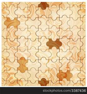 vector seamless puzzled texture with abstract flowers, clipping masks