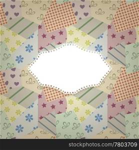 vector seamless retro pattern and napkin for your text